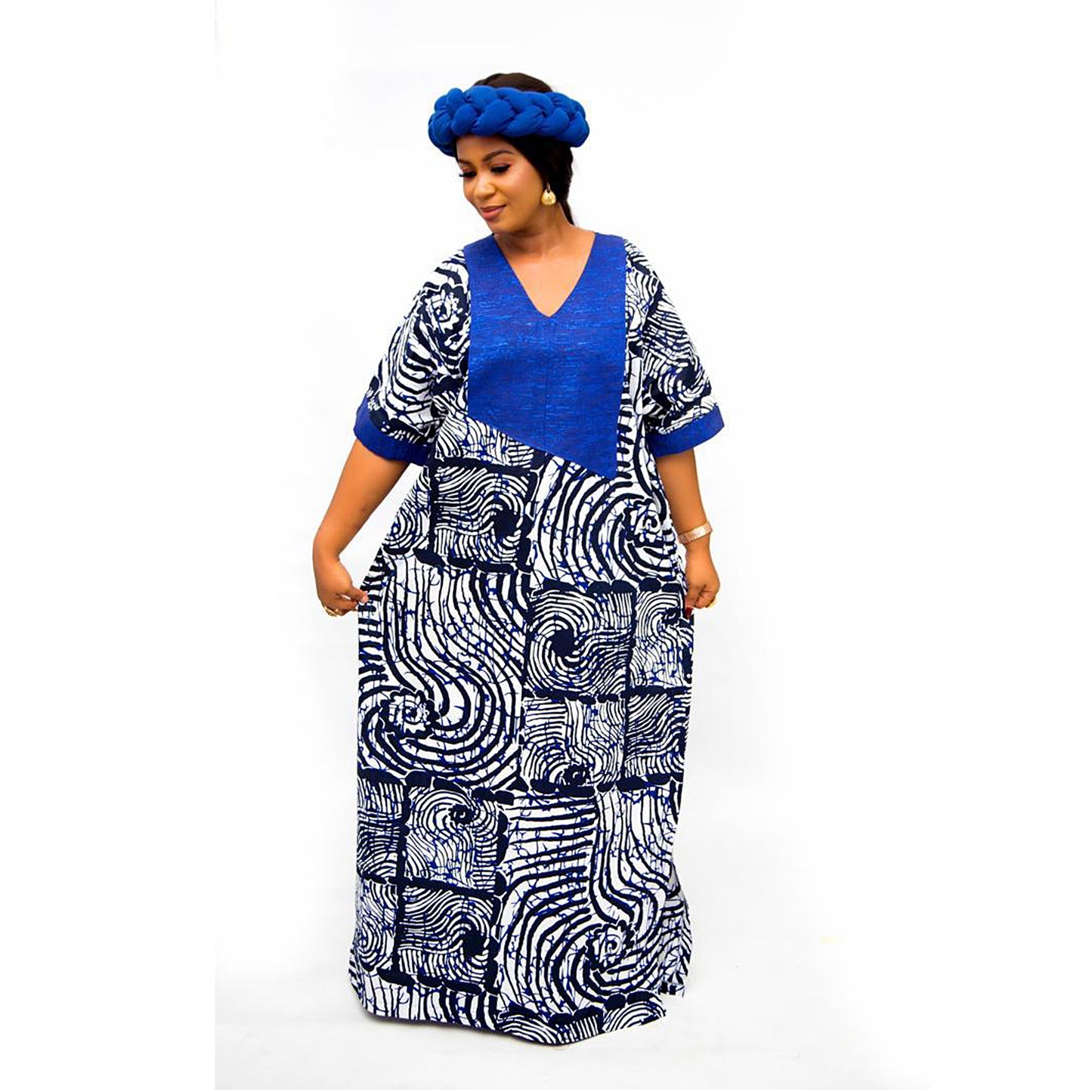Early morning trips by Zandra | Handmade Luxury Kampala Adire Boubou Dress