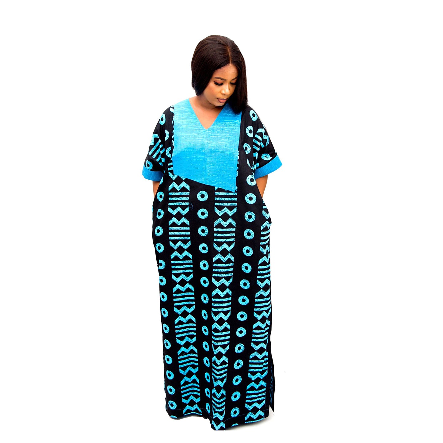 Early morning trips by Zandra | Handmade Luxury Kampala Adire Boubou Dress