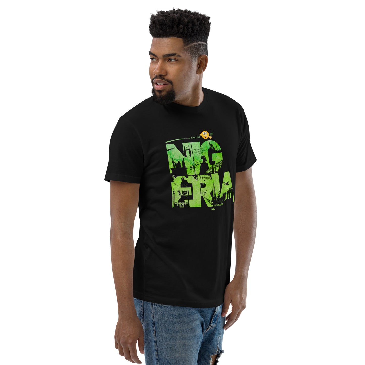 SD03. / Nigerian Landmark Design (with Anthem) II with Emoji / Short Sleeve T-shirt