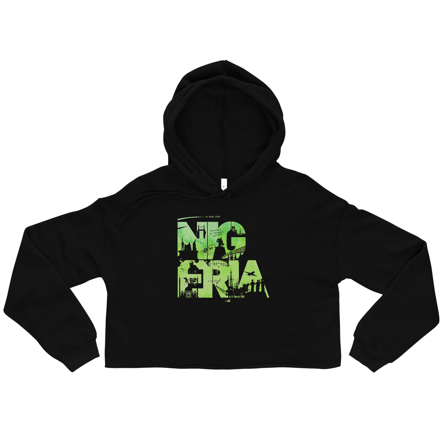 SD06. / Nigerian Landmark Design (Motherland). I / Crop Hoodie