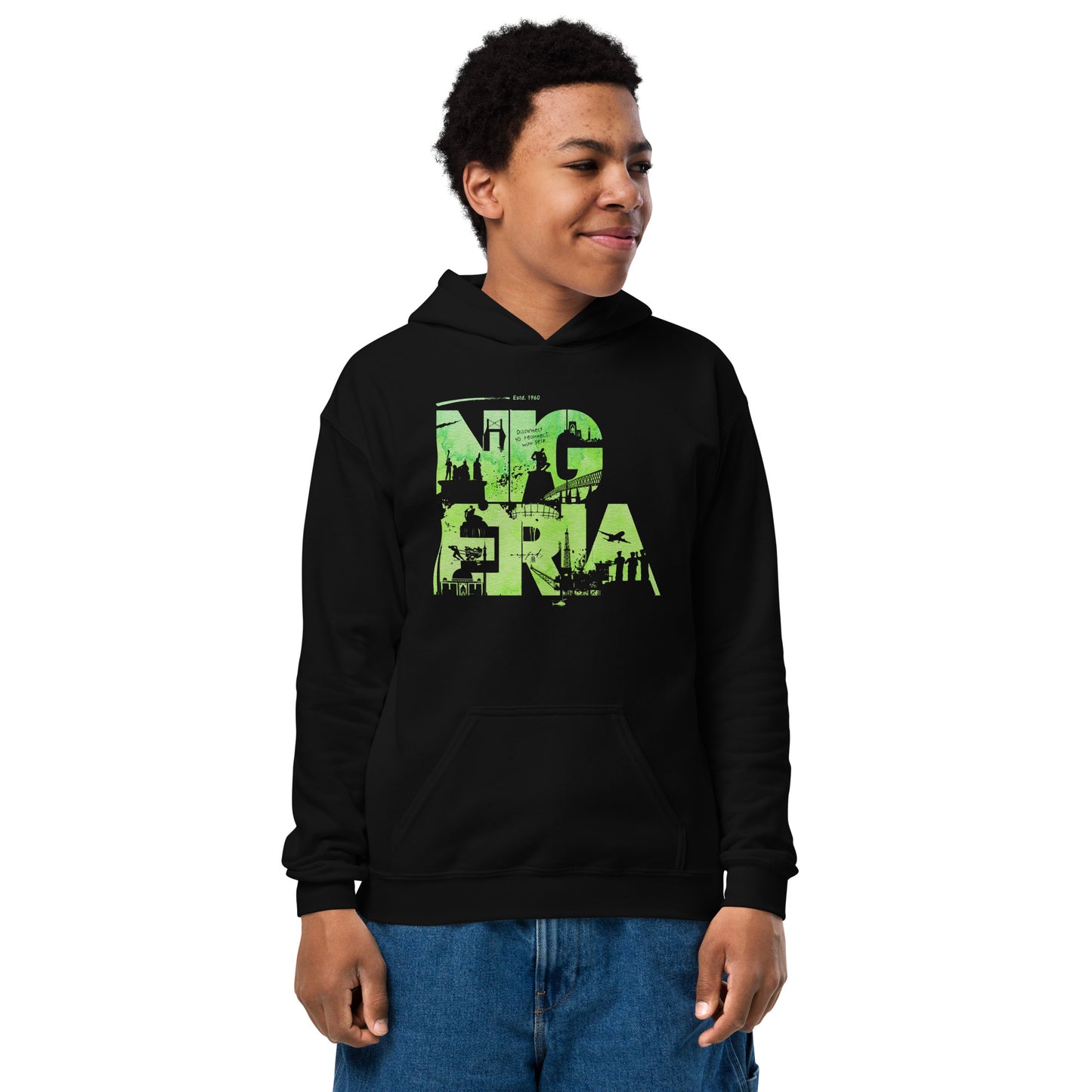 SD07. / Nigerian Landmark Design (with Anthem) + Emoji I / Youth heavy blend hoodie