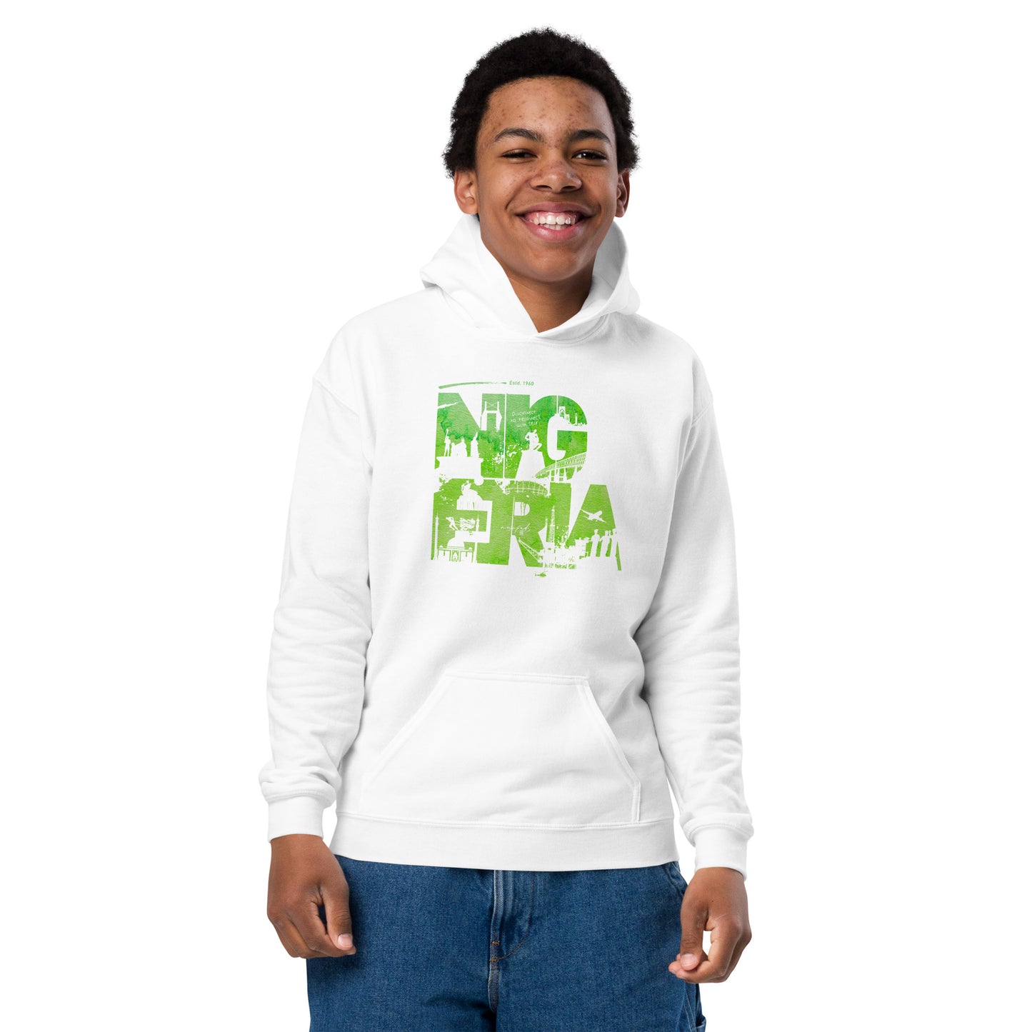 SD07. / Nigerian Landmark Design (with Anthem) + Emoji I / Youth heavy blend hoodie