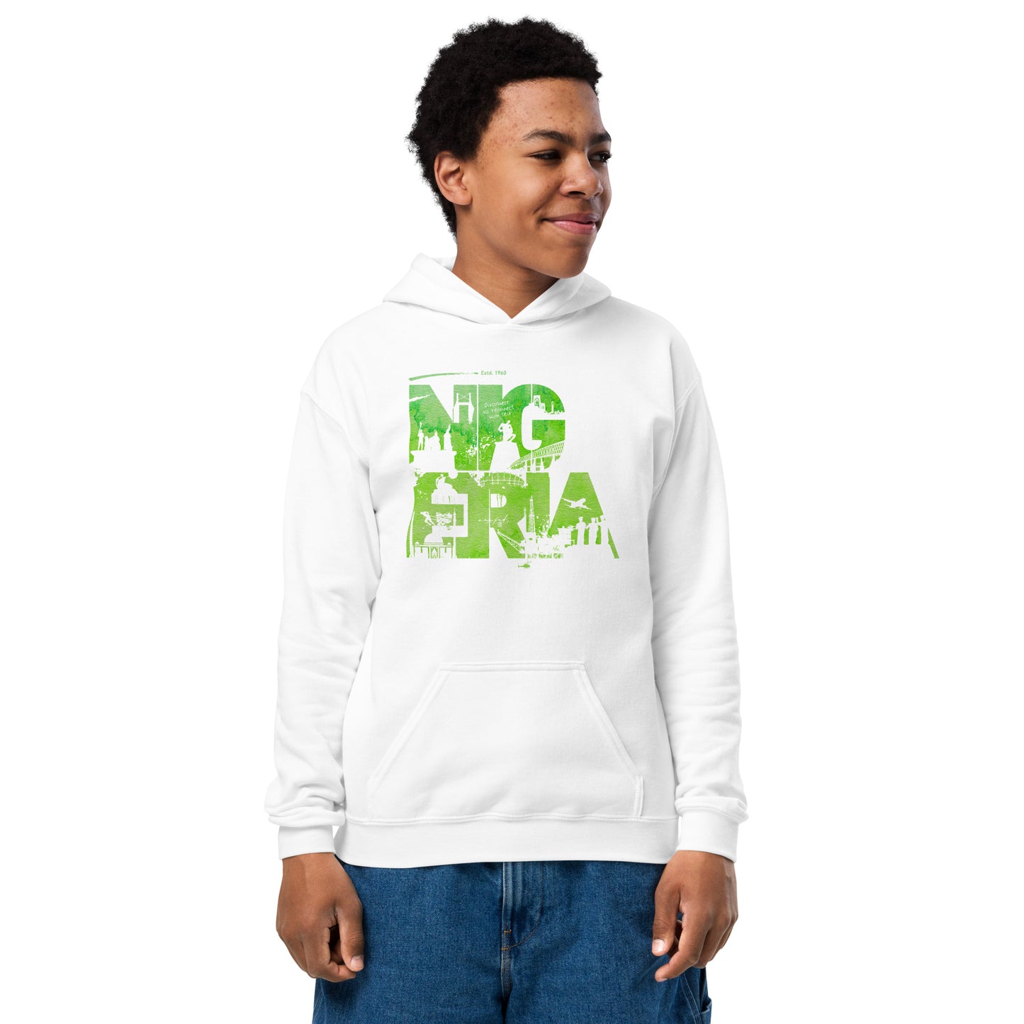 SD07. / Nigerian Landmark Design (with Anthem) + Emoji I / Youth heavy blend hoodie